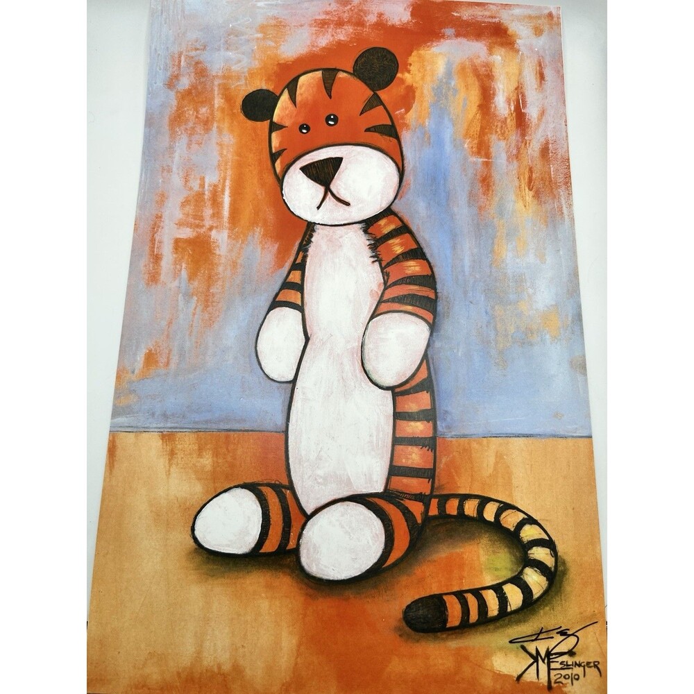 Discontinued 11x17” Art Print Of A Stuff Tiger Toy Signed By Kevin Eslinger